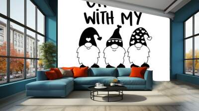 Chillin’ with My Gnomies Svg, Valentine Gnomes Svg, Valentine's day Svg, gnomes Heart Svg, cut file Cricut, Silhouette digital Download, Svg Files for cricut Wall mural