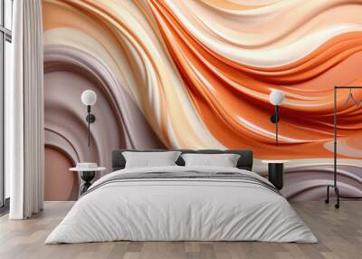 Background of cream-shaped paint strokes Wall mural