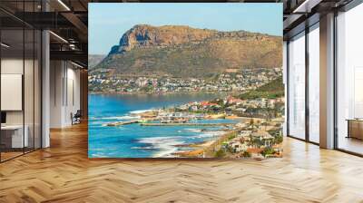 Elevated view of Kalk Bay Harbour in False Bay Cape Town South Africa Wall mural