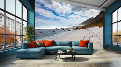 Sandy beach on western side of Cape Town peninsula Wall mural