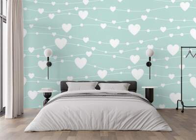 Seamless pattern hearts. Holiday background. Vector illustration. Wall mural