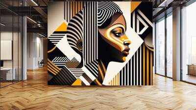 Black History Month, design, background, graphic. Generative AI Wall mural