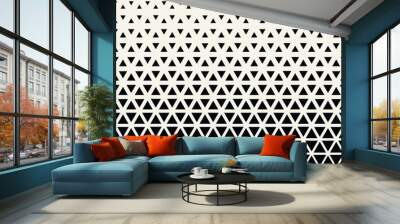 Abstract geometric black and white graphic design triangle halftone pattern Wall mural