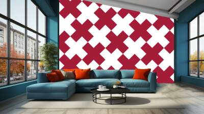 Abstract geometric red and white graphic design deco pattern Wall mural