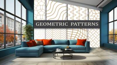 Seamless geometric golden pattern set Wall mural