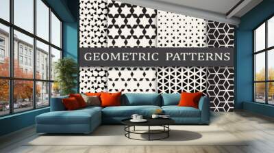 Seamless geometric halftone pattern set Wall mural