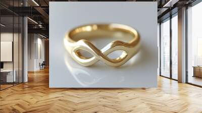 Infinity Love Ring: Elegant Gold Band Jewelry  Wall mural