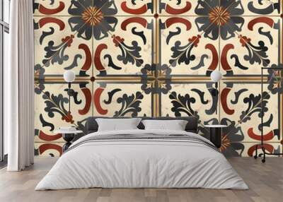 wallpaper, tiles or carpet in a seamless pattern. Wall mural