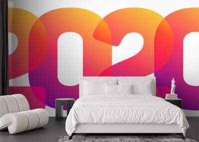 2020 colorful New Year text design Wall mural