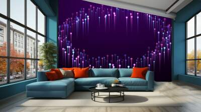 Digital glowing line rays speed motion vector. Wall mural