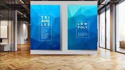 Facet polygonal abstract cover pages, low poly set Wall mural