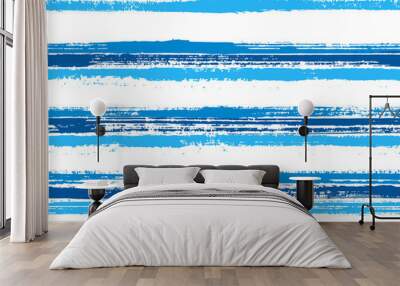 Hand drawn paint stripes fabric print seamless vector. Wall mural