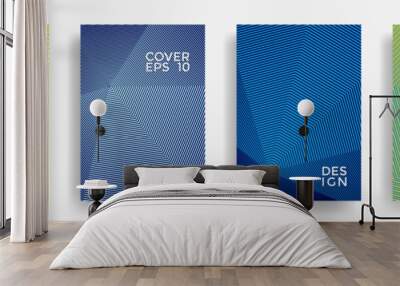 Hexagonal halftone pattern cover pages vector creative design. Wall mural