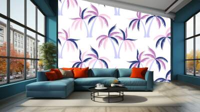 Palm tree minimal seamless pattern vector design. Wall mural