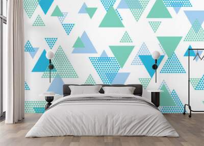 Triangle shapes seamless pattern vector design. Wall mural