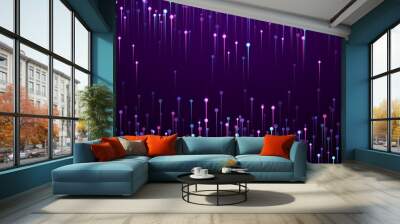 Upward glowing line beams speed motion concept. Wall mural