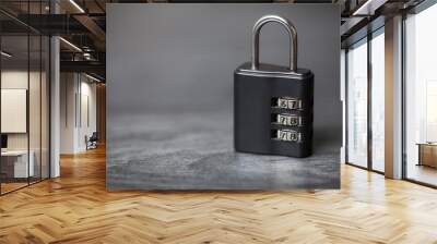 Macro of combination lock, Selective focus Wall mural