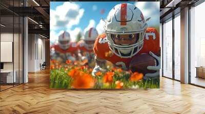 3D Cartoon Football players practicing drills on the field. --ar 16:9 --style raw --stylize 900 --v 6.1 Job ID: 8cb23fbd-6930-46a5-b7d5-7806b09692d9 Wall mural