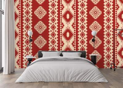 Aztec Navajo pattern. Vector Aztec Navajo geometric shape seamless pattern background. The geometric southwest pattern is used for fabric, textile, home decoration elements, upholstery, and wrapping. Wall mural