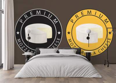 Cheese logo design. Mozzarella cheese logo design. Wall mural