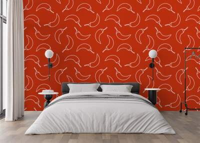 Chili pattern vector. wallpaper free space for text. background. background. Chili icon vector. Wall mural