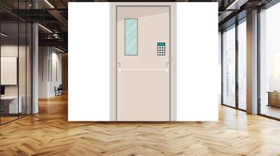 Door vector. Door code lock vector. free space for text. Wall mural