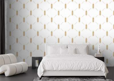 Wheat pattern wallpaper. oat symbol. free space for text. rice sign. Rice pattern wallpaper. Wall mural