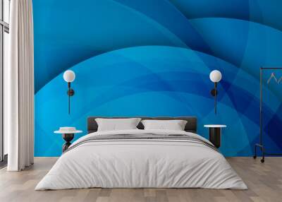 Abstract blue background, circular overlay Wall mural