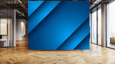 Abstract blue background, triangle overlay Wall mural