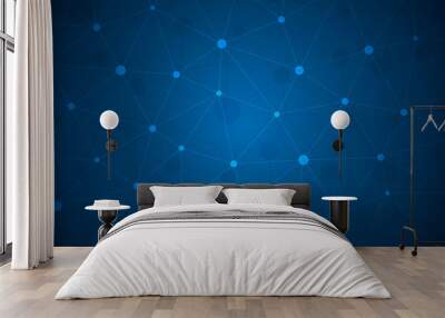 Abstract blue polygonal shape Wall mural