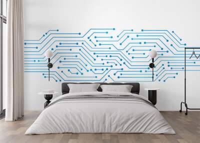 Abstract Technology Background , blue circuit board pattern Wall mural