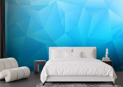 blue low poly background Wall mural