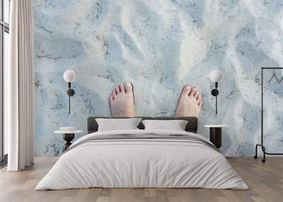 stand on color sand texture. Wall mural