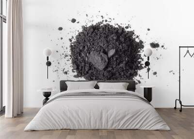 Activated charcoal powder isolated on transparent png Wall mural