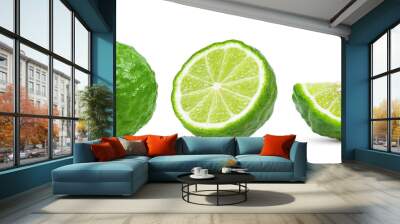 bergamot or kaffir with seeds on white background Wall mural