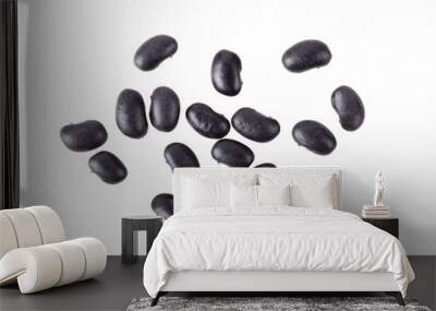 Black beans isolated on  transparent png Wall mural