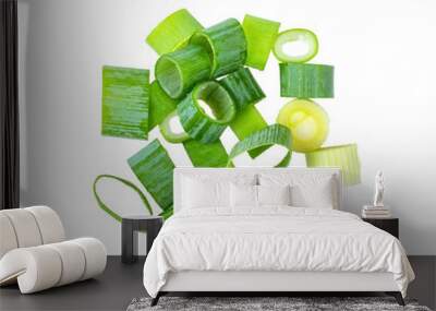 chopped green onions on transparent png Wall mural