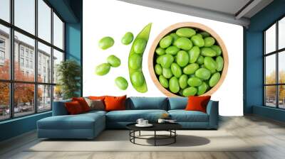 edamame green soy beans isolated on transparent png Wall mural