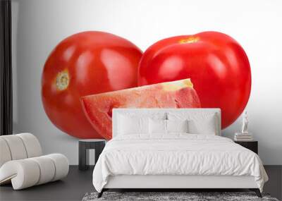 Fresh red tomato isolated on transparent png Wall mural