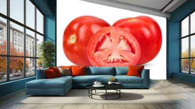 Fresh red tomato isolated on transparent png Wall mural