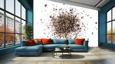 Ground black pepper flakes isolated on transparent png Wall mural