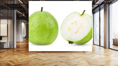 Guava fruit on white background Wall mural