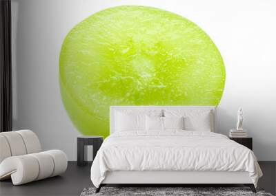 Half of delicious ripe green grape isolated on white background Wall mural