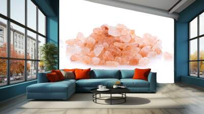 Himalayan salt raw crystals Isolated on White Background Wall mural