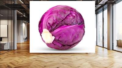 Purple Cabbage vegetable isolated on transparent png Wall mural