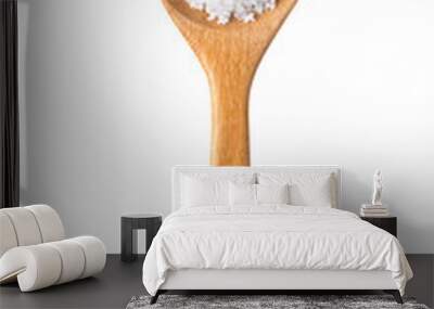 Salt in woodn spoon isolated on transparent png Wall mural