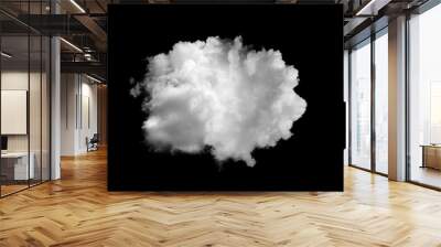 white clouds isolated on black background Wall mural