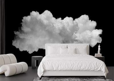 white clouds isolated on black Wall mural