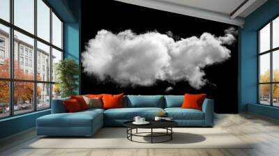 white clouds  on black background Wall mural