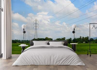 Antenna fields in the countryside . Wall mural